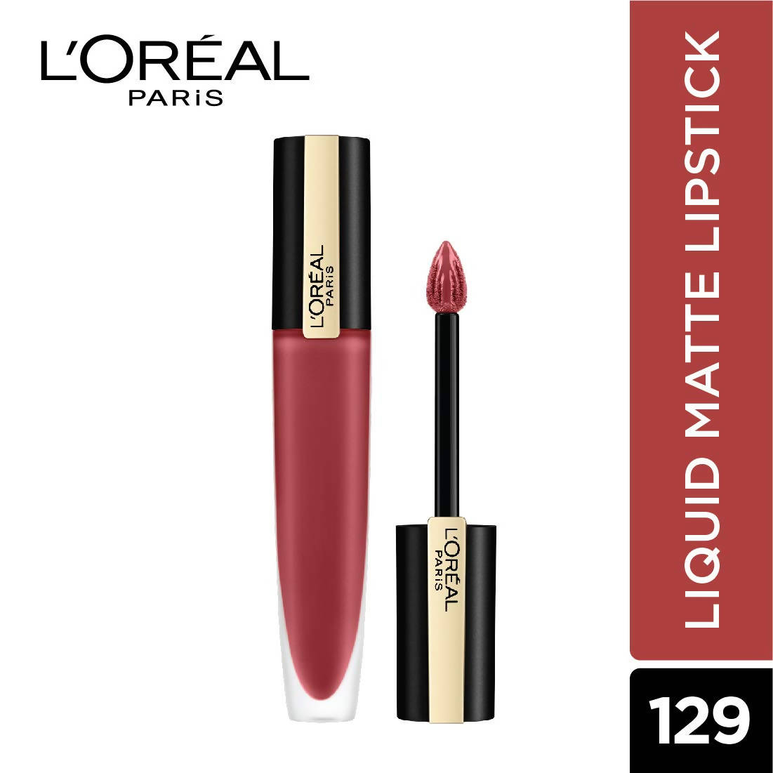 L'Oreal Paris Rouge Signature Matte Liquid Lipstick - 129 I Lead | Grocsy