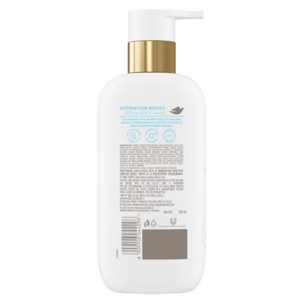 Dove 6% Hydrating Serum With Hyaluronic Acid Hydration Boost Bodywash | Grocsy