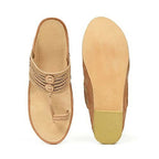 Stepsoft Men'S Natural Kolhapuri Chappal | Original Handcrafted Leather Ethnic Slippers | Grocsy