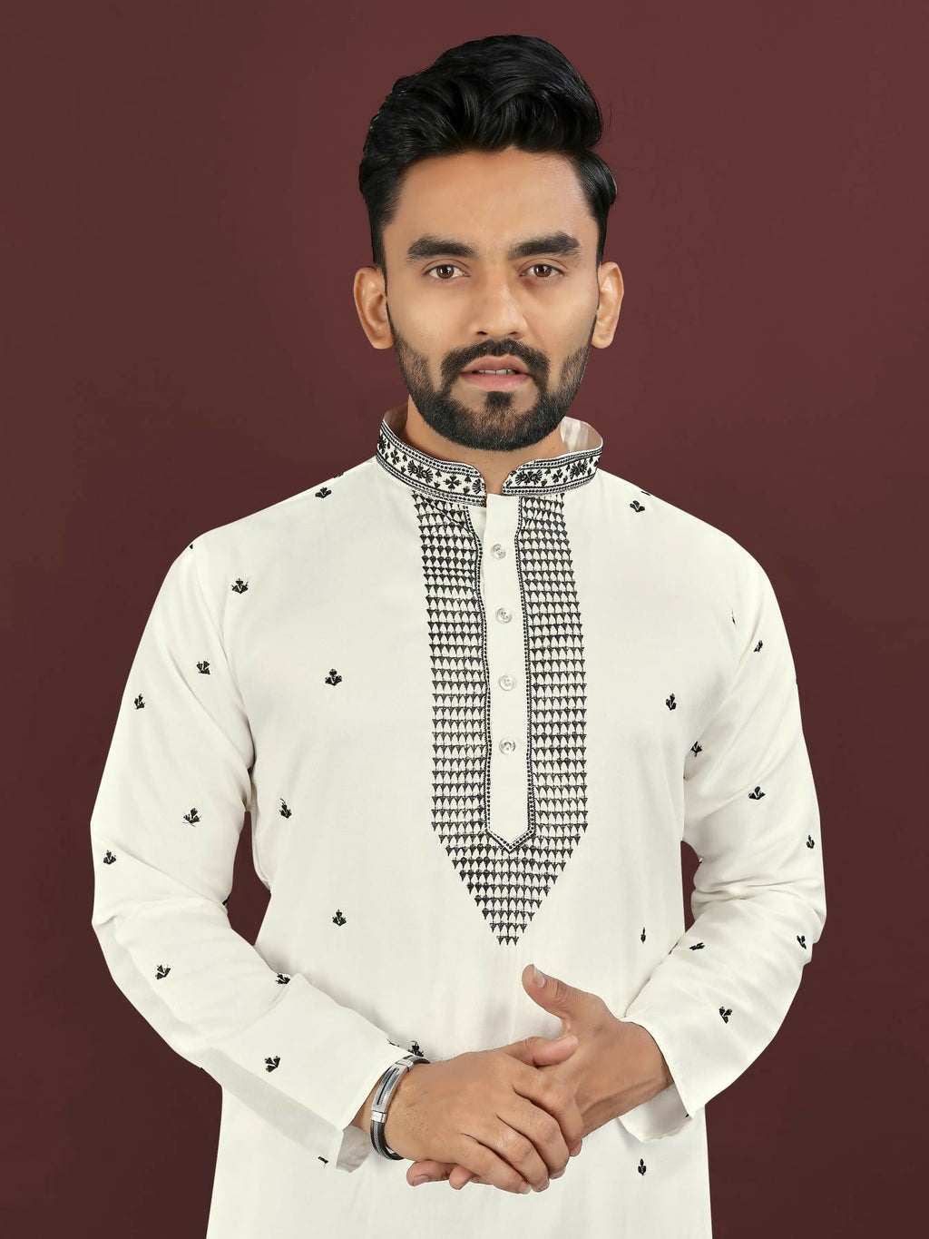Anaita White Embroidered Silk Straight Kurta | Grocsy