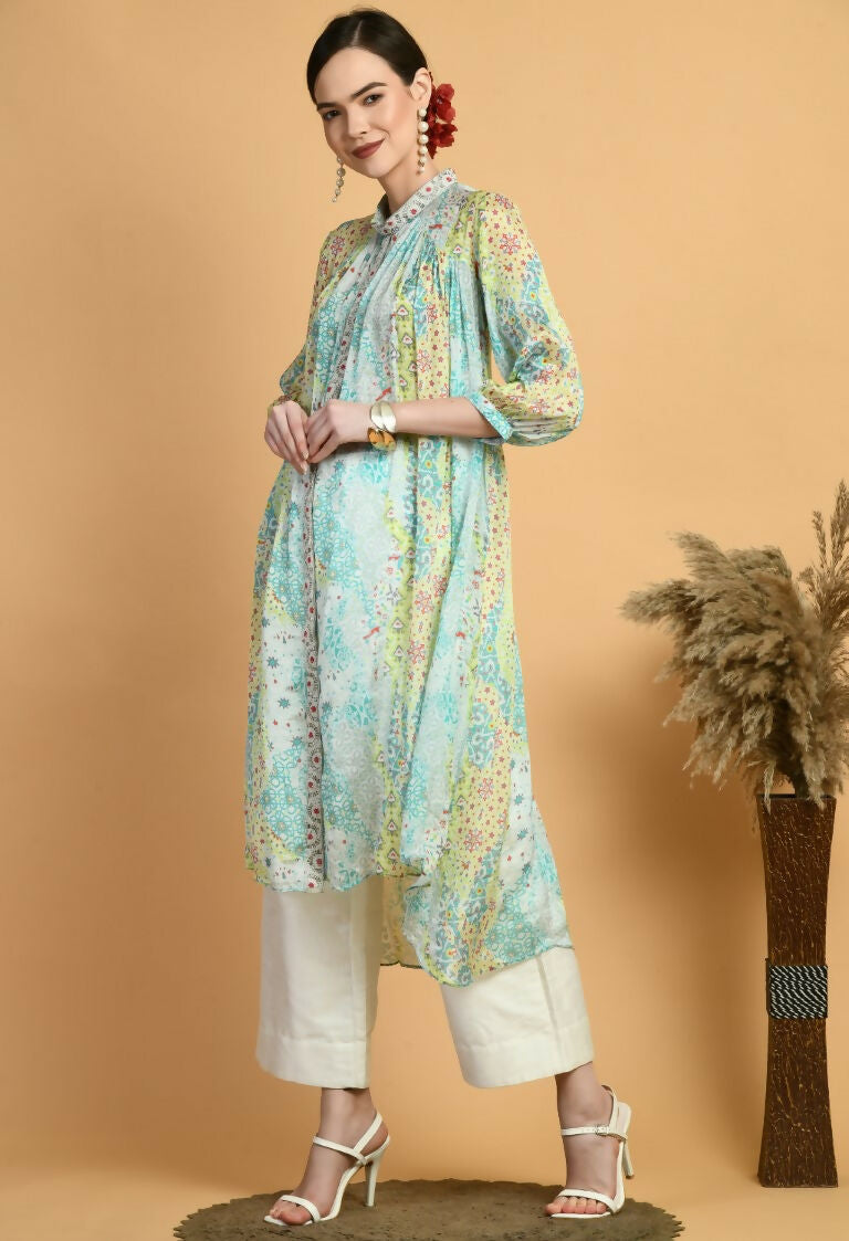 Joban Fashion Print Chinnon Kurta Set | Grocsy
