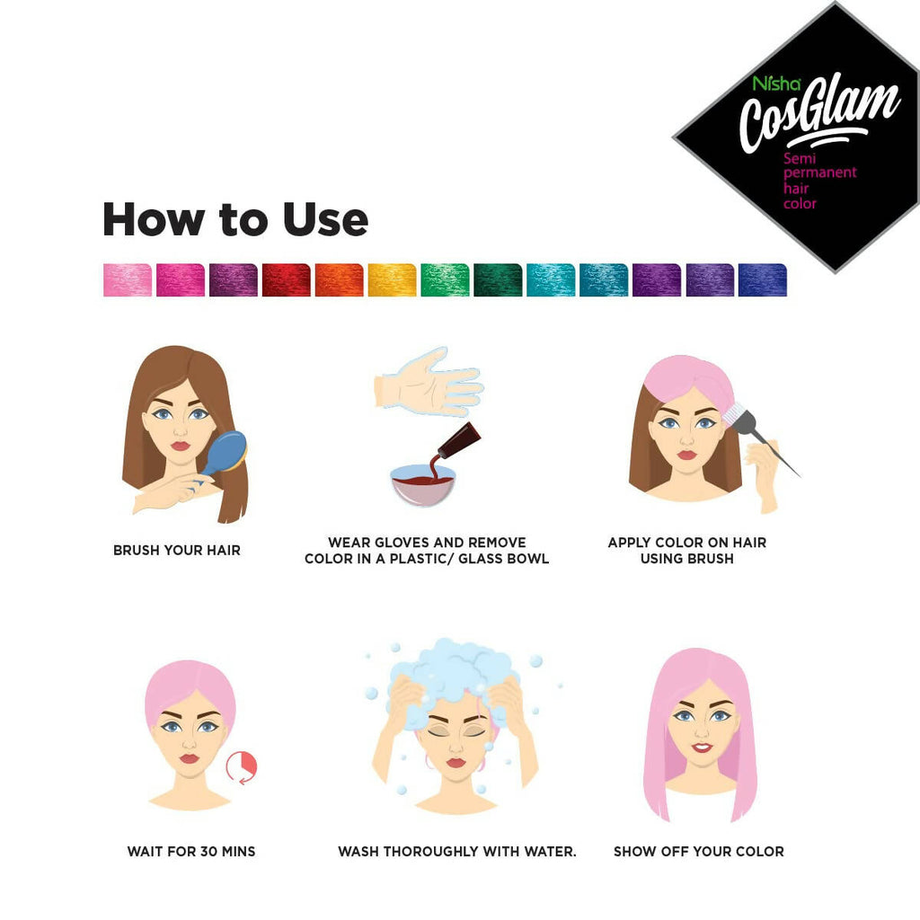 Nisha Cosglam Semi Permanent Hair Color 11 Soft Pink | Grocsy