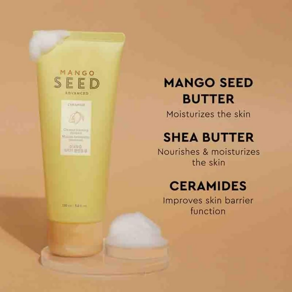 The Face Shop Mango Seed Creamy Foaming Cleanser | Grocsy