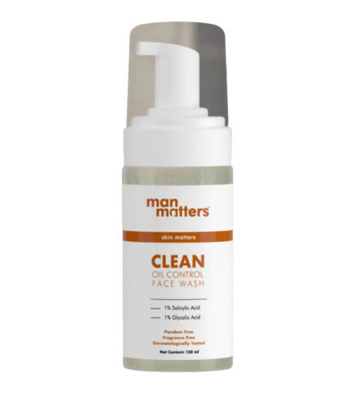 Man Matters Clean Oil Control Face Wash For Men With % Salicylic & Glycolic Acid | Grocsy