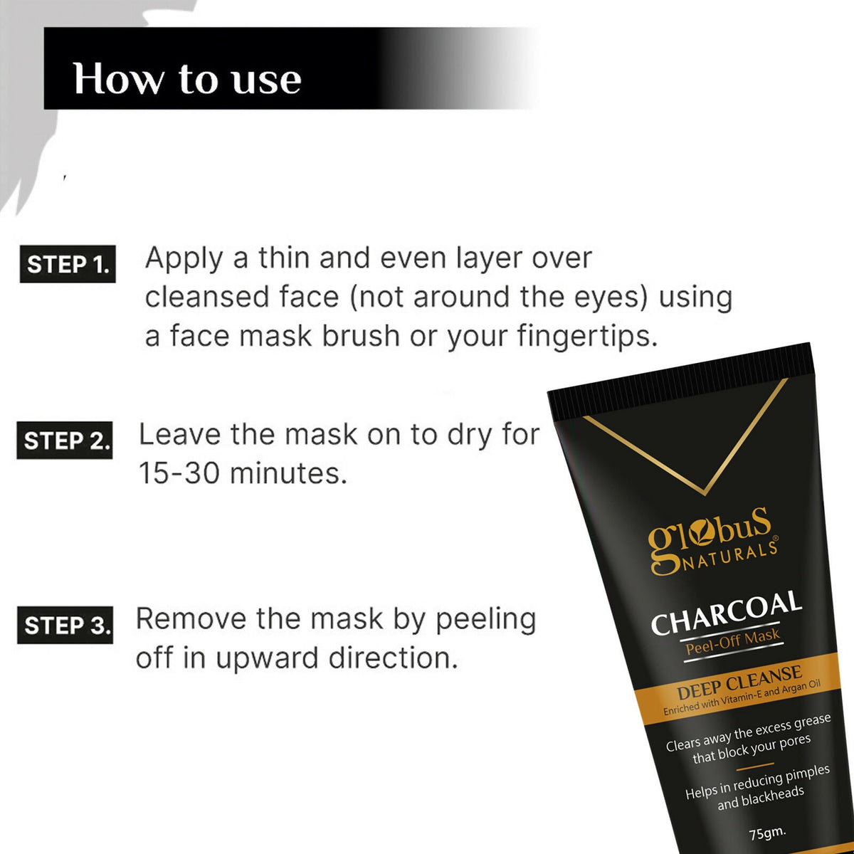 Globus Naturals Charcoal Peel Off Mask | Grocsy