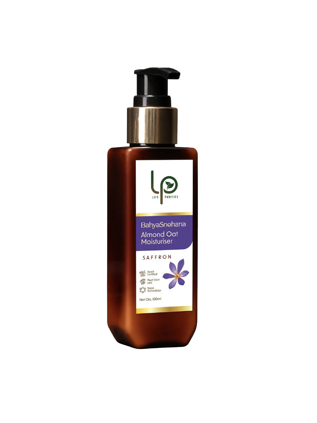 Life Purified Bahyasnehana Almond Oat Moisturiser - Body Lotion - Saffron | Grocsy