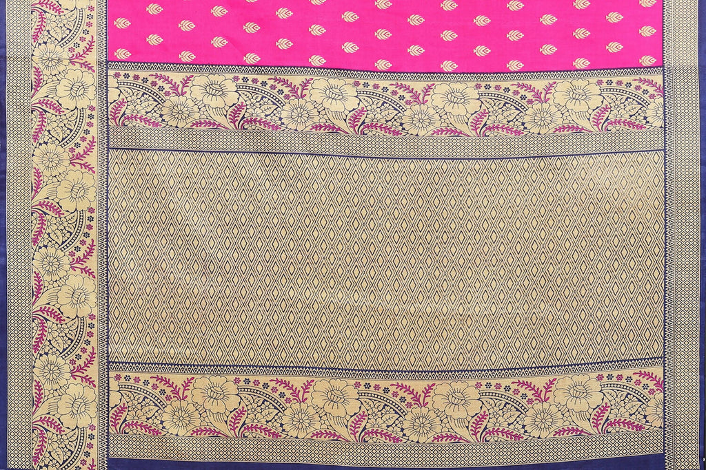 Vamika Pink Printed Art Silk Saree | Grocsy