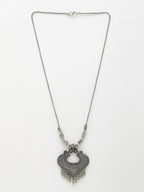 NVR Women's Silver-Toned German Silver Oxidised Pendant with Chain | Grocsy