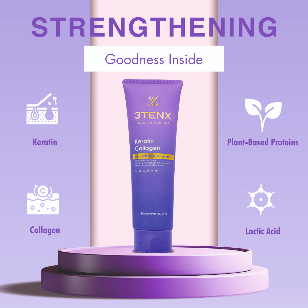 3TENX Keratin Collagen UltimateRevitalize Hair Mask For Dry & Brittle Hair | Grocsy