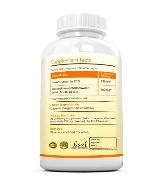 Ramini Bio Nutrition Nano Curcumin with Boswellia Veg Capsules | Grocsy