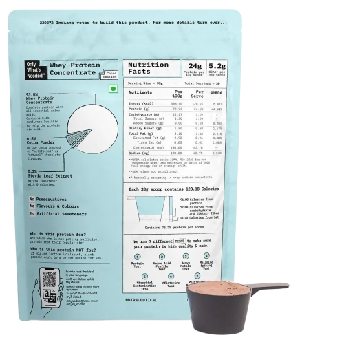 Only What's Needed 24g Whey Protein Concentrate Powder - Cocoa | Grocsy