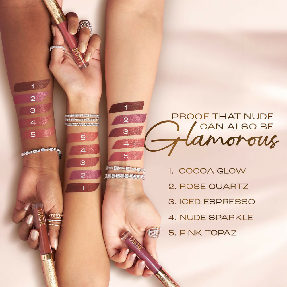 Lakme Be-jewel Shimmer Lip Liquid - Pink Topaz | Grocsy