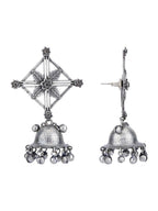 Joban Fashion Women Ghungroo Style Silver Tone Brass Jhumka | Grocsy