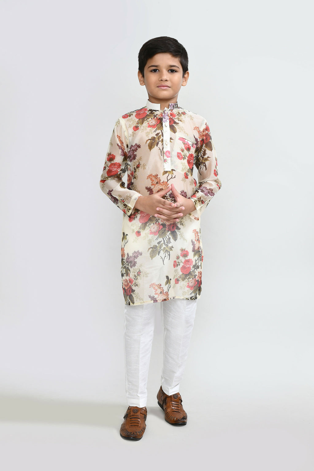 Joban Fashion Georgette Mustard Kurta With Straight Fit Pant | Grocsy