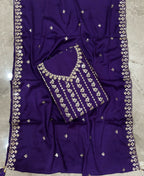 KC Latest Cocktail Wear Purple Chinon Sharara Suit For Women | Grocsy