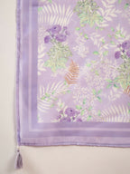 Lavender Crystal Organza schiffli embroidery Kurta With Trouser & Dupatta - Bhumi | Grocsy