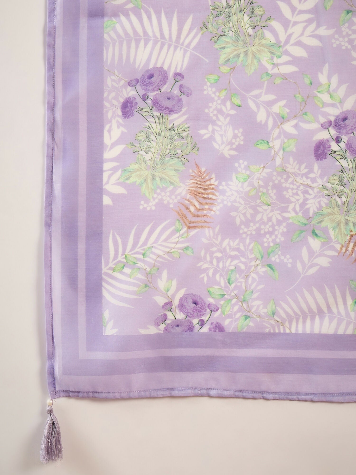 Lavender Crystal Organza schiffli embroidery Kurta With Trouser & Dupatta - Bhumi | Grocsy
