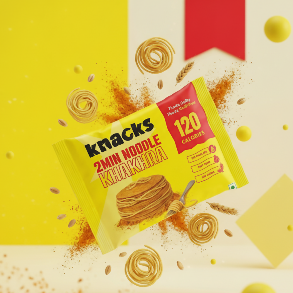 Knacks Coin Khakhra Crisps - 2Min Noodle Flavour | Grocsy