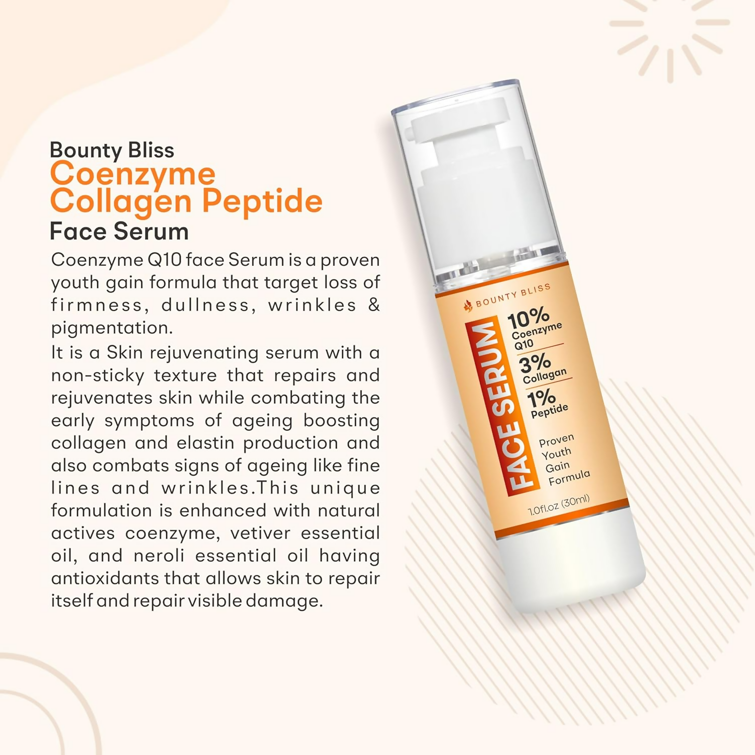 Bounty Bliss Coenzyme Collagen Peptide Face Serum | Grocsy