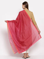 Myshka Women's Red Cotton Solid Casual Dupatta | Grocsy