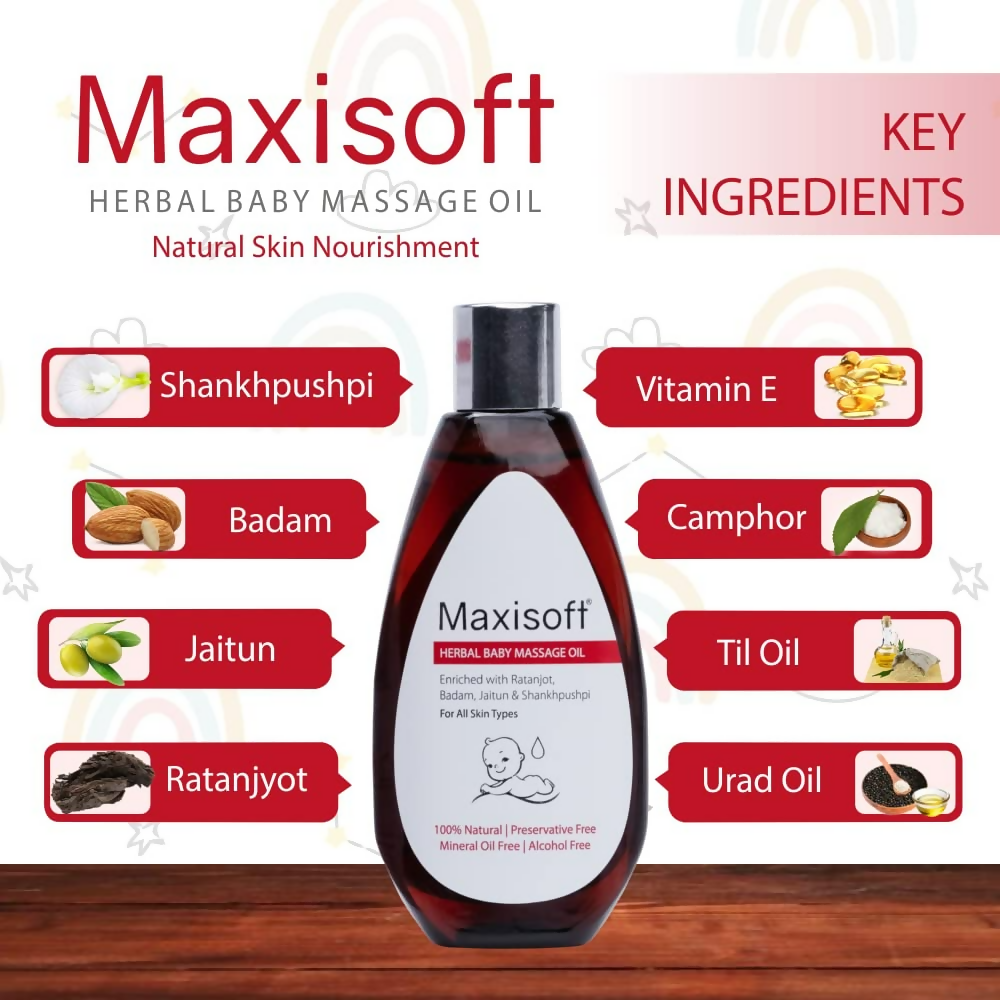 Maxisoft Herbal Baby Massage Oil | Grocsy