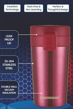 Signoraware Hot Pour Coffeemate Insulated Mug Tumbler - 350 ml (Red) | Grocsy