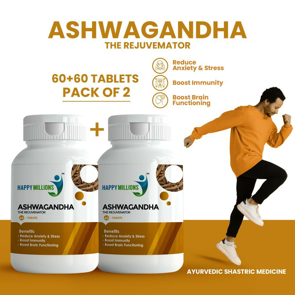 HappyMillions Ayurvedic Ashwagandha Tablets | Grocsy