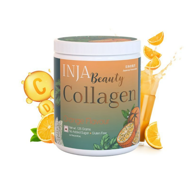 Inja Beauty Collagen For Skin- Hair & Nails- With Vit C- Glutathione- Biotin - Orange Flavour | Grocsy