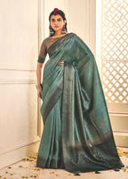Joban Fashion Satin Silk With Zari Border Light Grey Colored Designer Pallu Saree | Grocsy