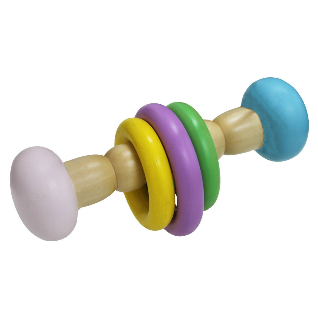 Matoyi Classic Wooden Dumbbell Rattle For Babies | Grocsy