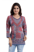 Snehal Creations Bright as the Sun Summer Cool Printed Short Kurti Tunic | Grocsy