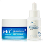 Plum Niacinamide Serum & Moisturizer Duo With Rice Water - Fades Blemishes, Hydrates & Brighten Skin | Grocsy
