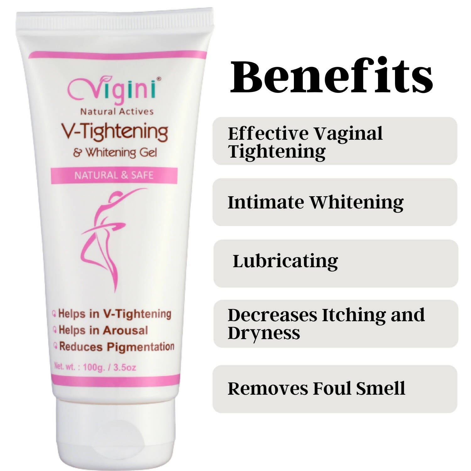 Vigini Natural Actives Vaginal V-Tightening Whitening Vagina Tight Moisturizer Lubricant Cream Gel | Grocsy