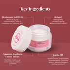 Earthraga Anti Ageing and Skin Brightening HA + Retinol Night Cream | Grocsy