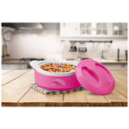Milton New Marvel 2500 Inner Steel Casserole For Roti/Chapati - Pink Color | Grocsy