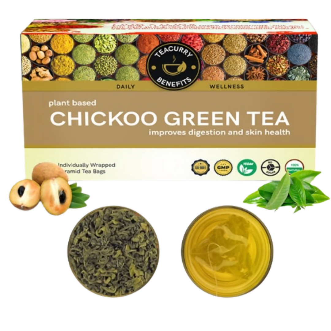 Teacurry Chickoo Green Tea Bags | Grocsy
