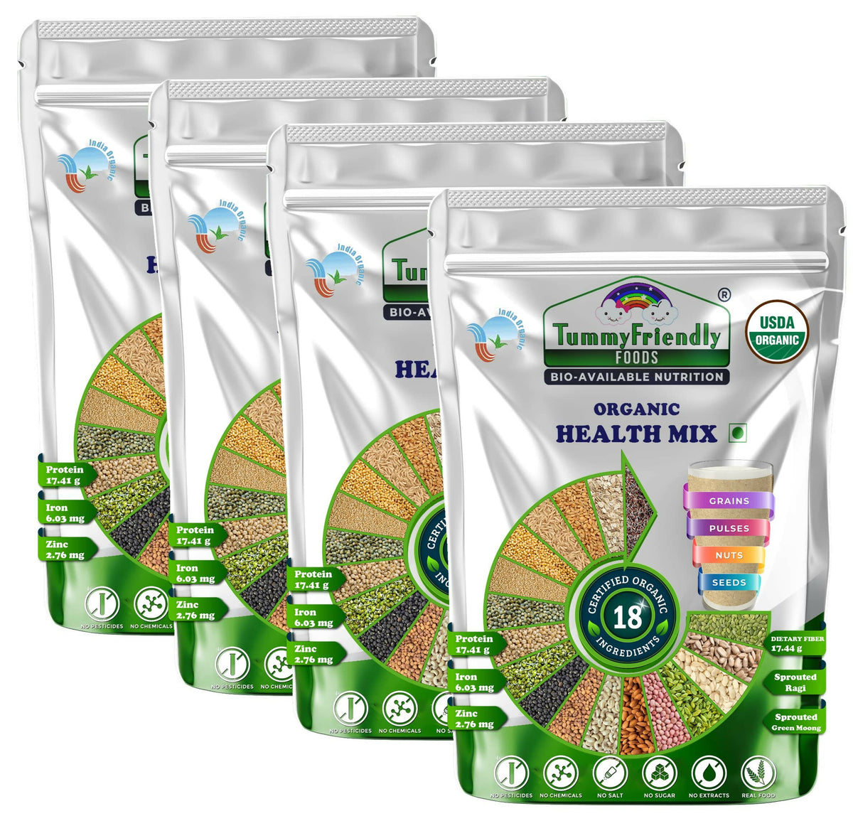 TummyFriendly Foods Organic Health Mix Pack for Kids and Adults No Pesticides, No GMO | Grocsy