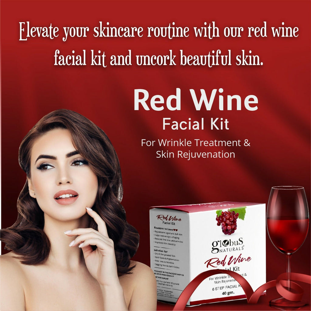 Globus Naturals Anti-Ageing Red Wine 6 Step Facial Kit | Grocsy