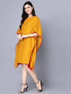 Myshka Mustard Yellow Layered Kaftan Dress | Grocsy