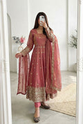 Teeya Creation New Latest Trendy Elegant Peach Festive Anarkali Suit for Women | Grocsy