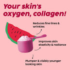 PLIX The Plant Fix Wholefood Forever Young Collagen Builder Powder for Skin - Watermelon | Grocsy