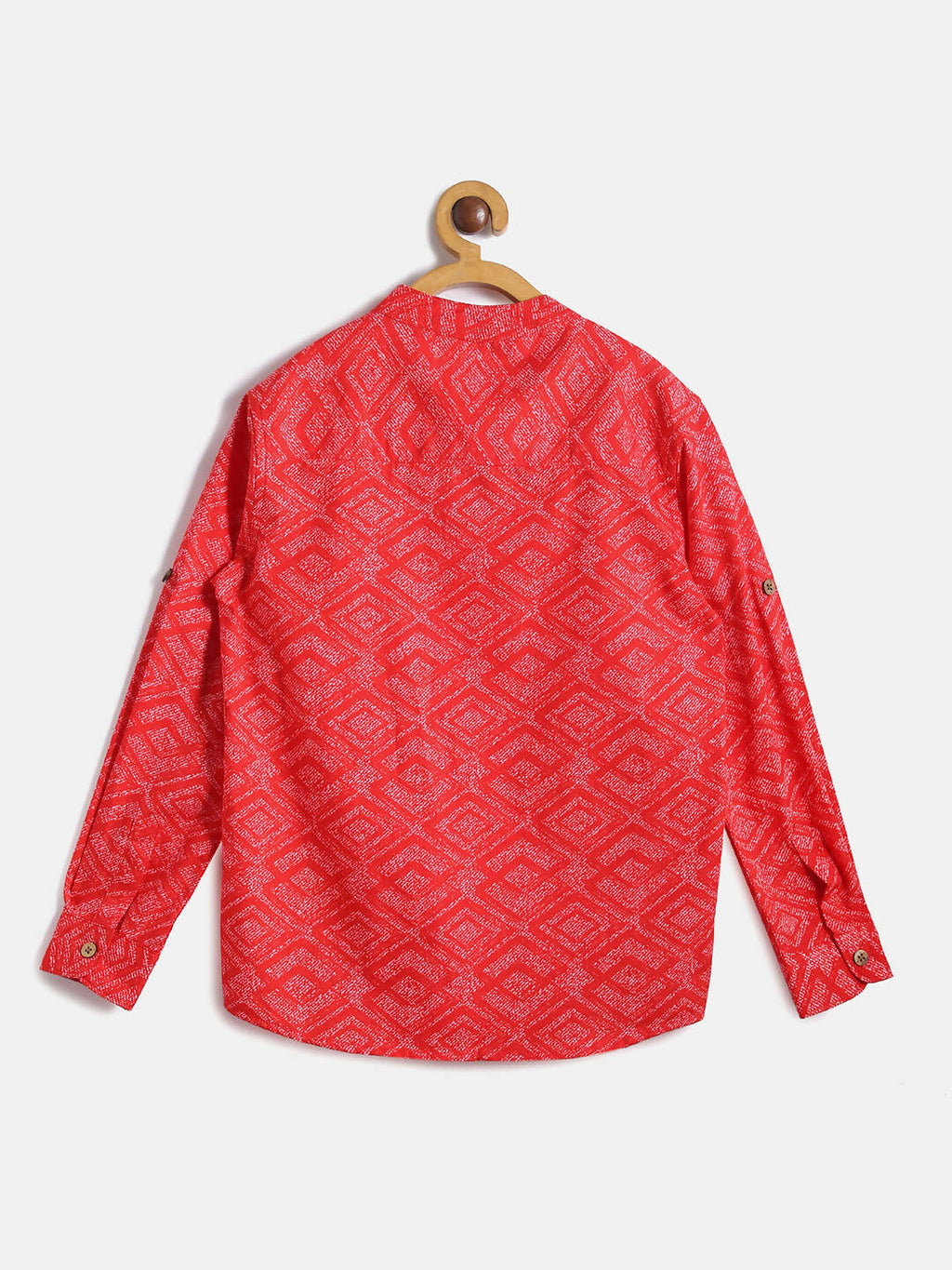 Manet Ethnic Full Sleeves Printed Shirt - Red | Grocsy