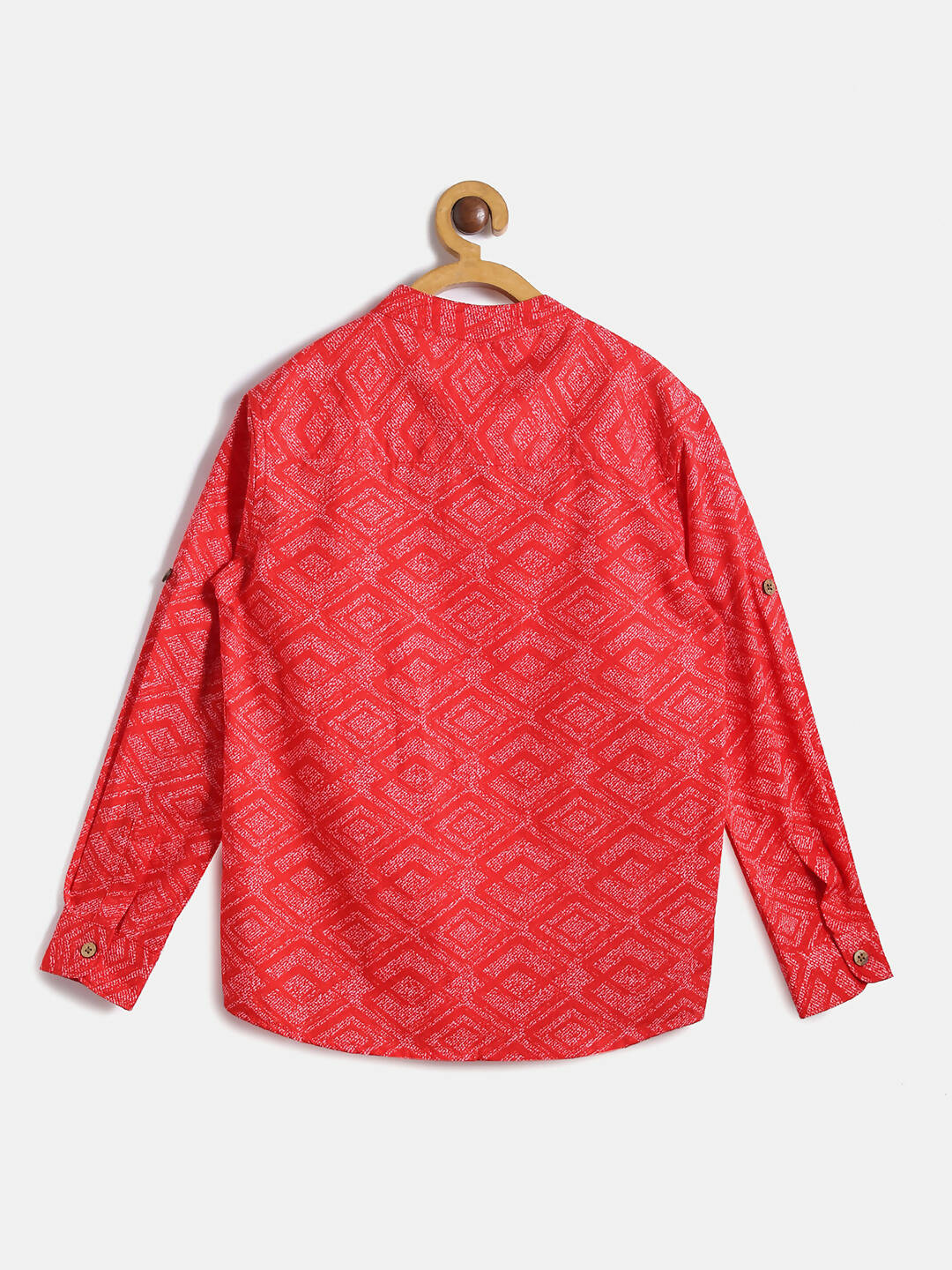 Manet Ethnic Full Sleeves Printed Shirt - Red | Grocsy