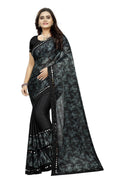 Vamika Black Lycra Blend Printed Saree | Grocsy