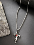 NVR Men's Silver-Plated Stainless Steel Pendant with Chain | Grocsy