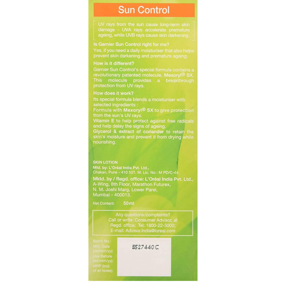 Garnier Skin Naturals Sun Control SPF 6 Moisturizer | Grocsy