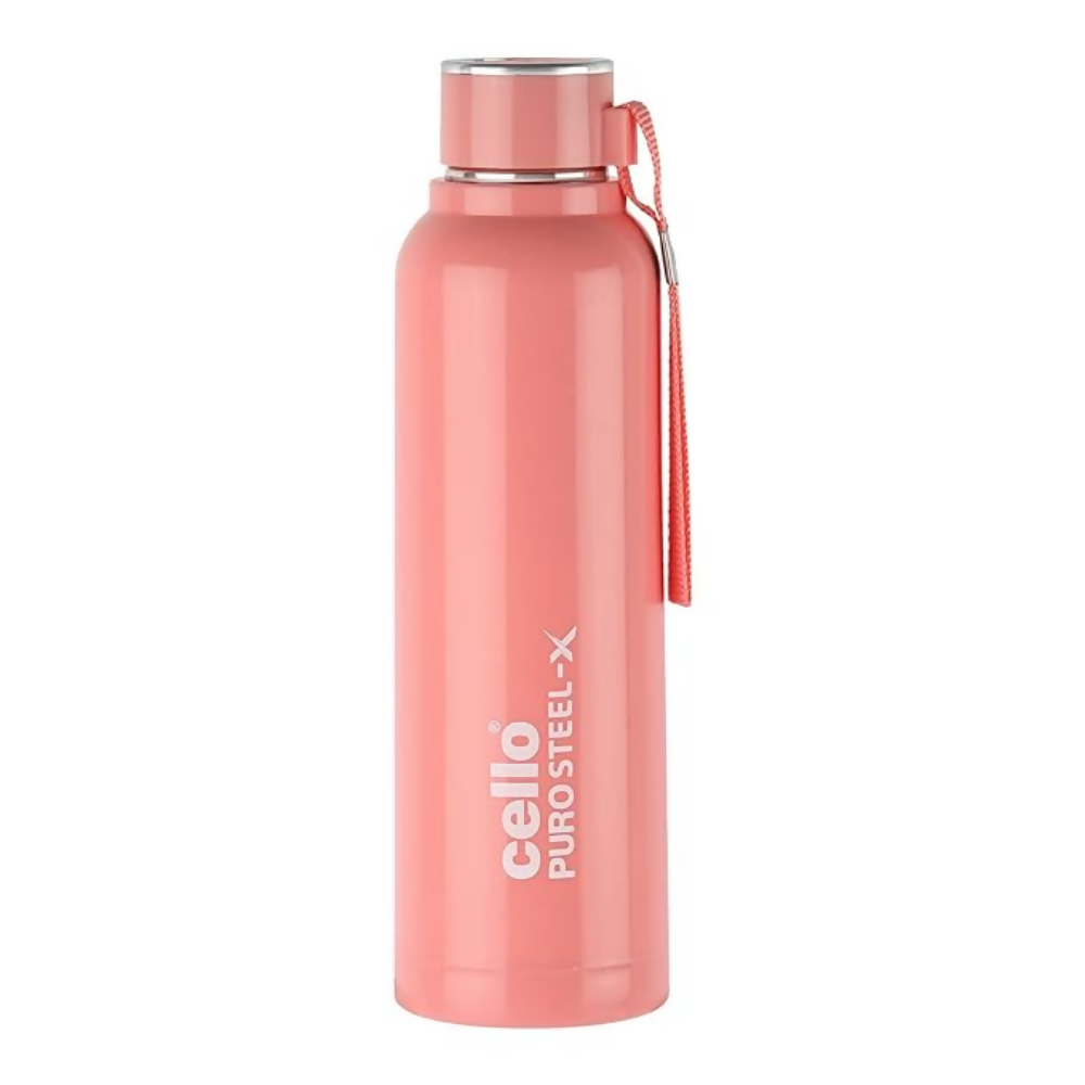 Cello Puro Steel-X Benz 900 Inner Steel Insulated Water Bottle - Peach | Grocsy