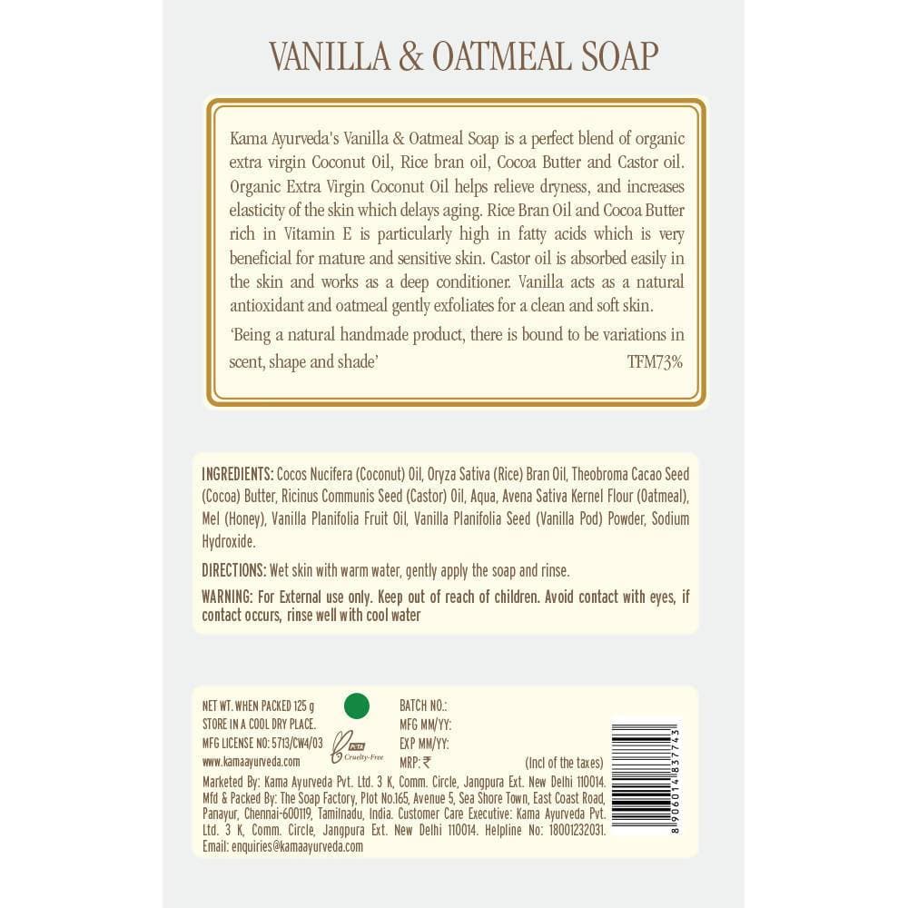 Kama Ayurveda Vanilla & Oatmeal Soap 125gm | Grocsy