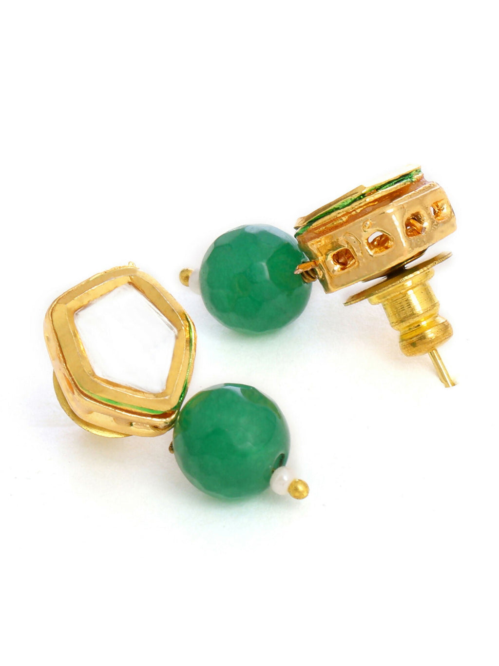 Ruby Raang Green Kundan Studs | Grocsy