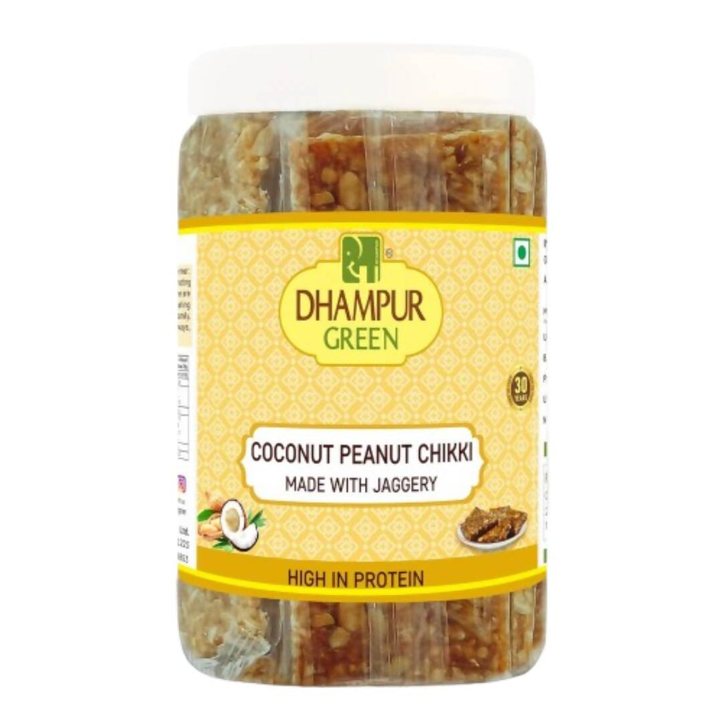Dhampur Green Coconut Peanut Chikki | Grocsy